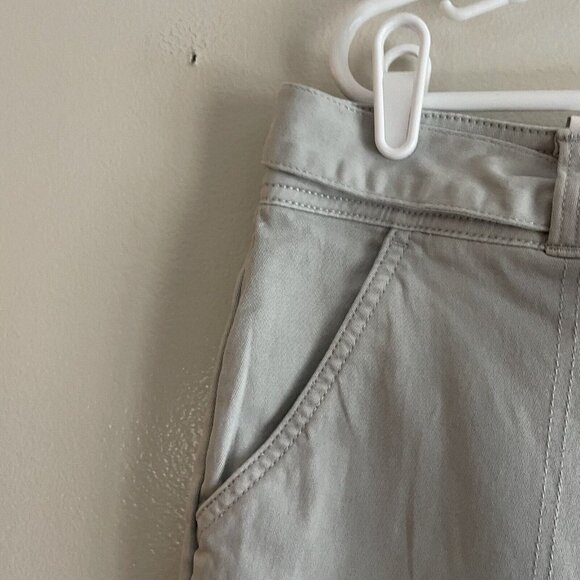 LC Lauren Conrad Wmn 18 Gray Twill Belted High-Rise Slim Straight Ankle Pant NWT - Picture 4 of 11